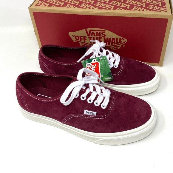 VANS Womens Size VN0A5HZS9G8 Authentic Pig Suede Pomegranate Red Low Top Sneaker - Picture 4 of 10